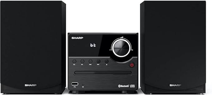 Sharp XL-B512 Micro Component Wireless Bluetooth Audio Streaming & CD Player Wood Speaker System