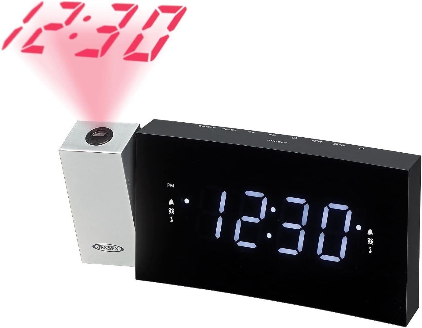 Jensen Digital Dual Alarm Projection Clock Radio