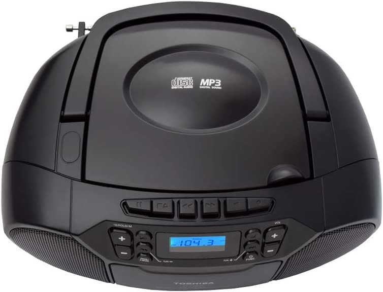 Toshiba TY-CKM39(K) Portable MP3 CD Cassette Boombox with Am/FM Stereo and Aux Input Black