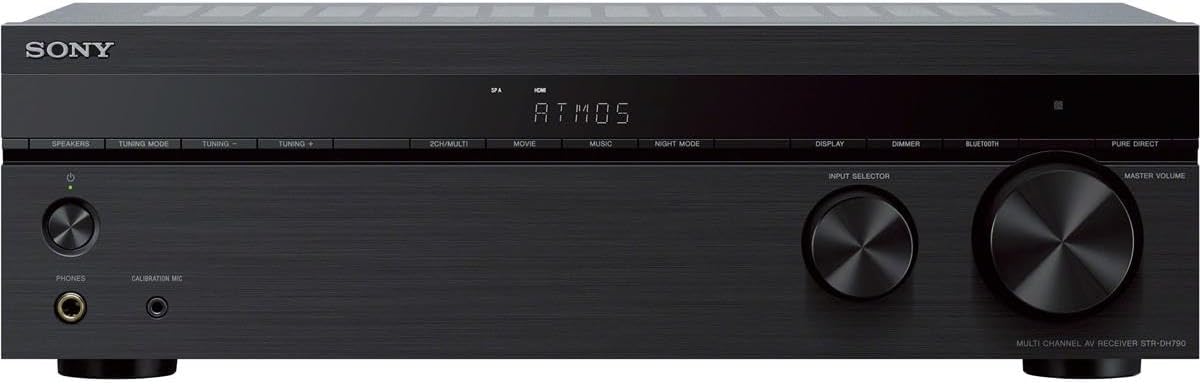 Sony STR-DH790 7.2-ch Surround Sound Home Theater AV Receiver: 4K HDR, Dolby Atmos & Bluetooth Black