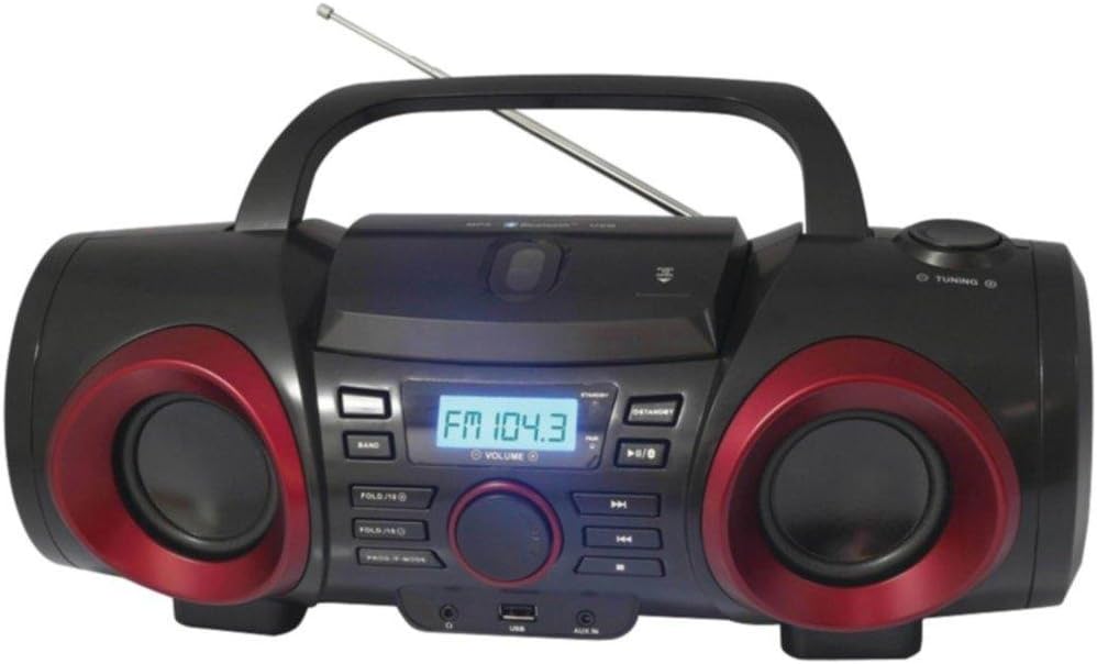 NAXA NPB-267 MP3/CD Classic Bluetooth Boom Box Consumer Electronics.