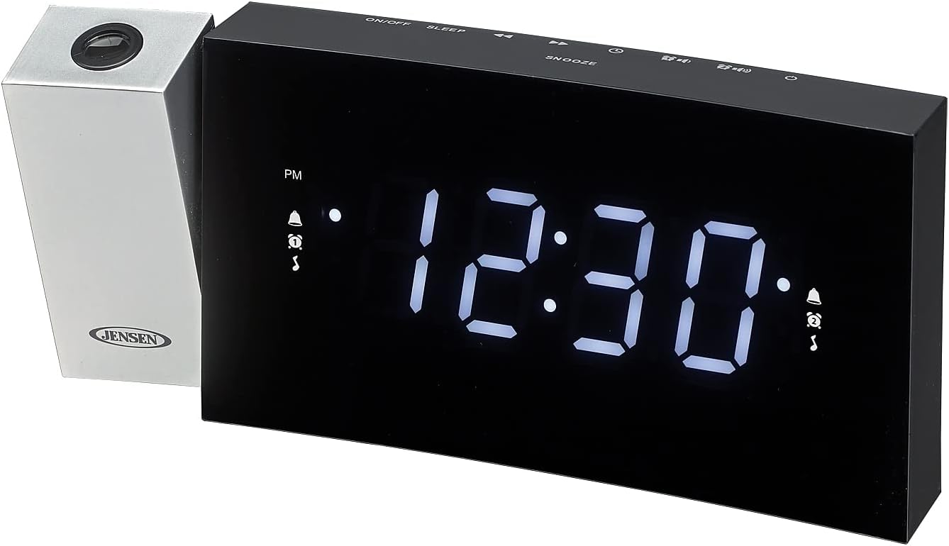 Jensen Digital Dual Alarm Projection Clock Radio