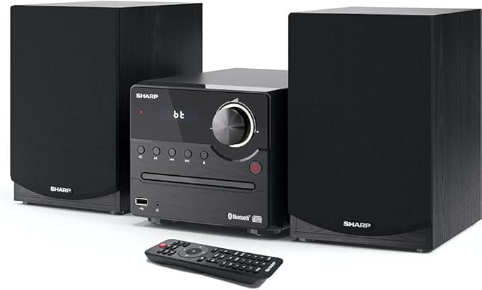 Sharp XL-B512 Micro Component Wireless Bluetooth Audio Streaming & CD Player Wood Speaker System