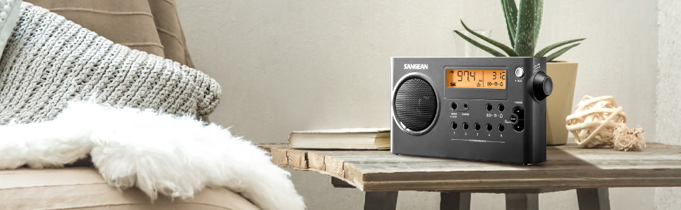 Sangean PR-D7 BK AM/FM Digital Rechargeable Portable Radio - Black (PR-D7BK).