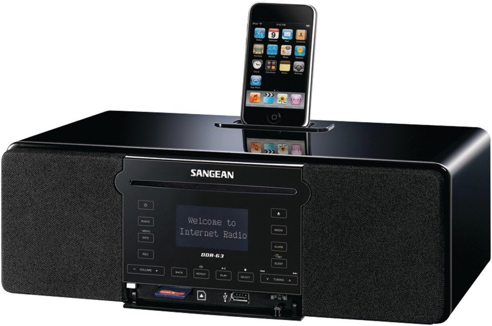 Sangean DDR-63 All-in-One Table Top with WiFi Internet  FM-RDS/Aux In/ CD/USB/iPod Cradle