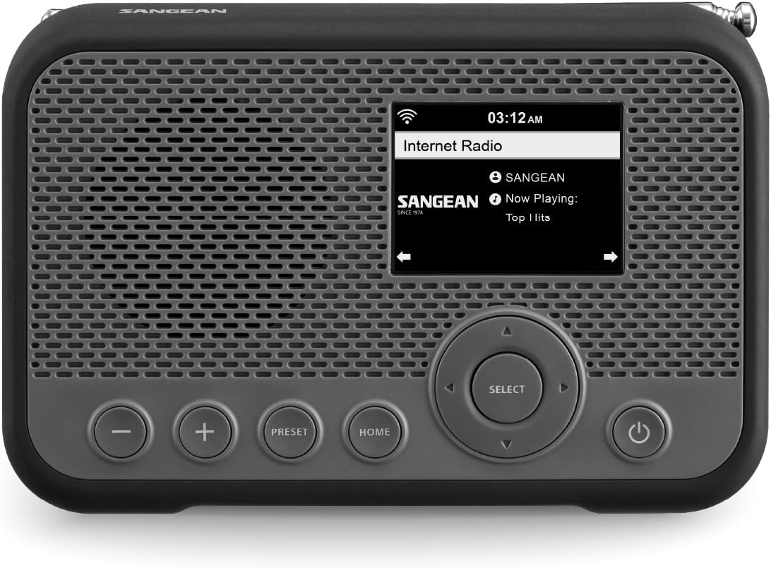 Sangean WFR-39 FM-RBDS/Internet Radio with Spotify Connect AirMusic Control Rechargeable Portable Digital Radio.