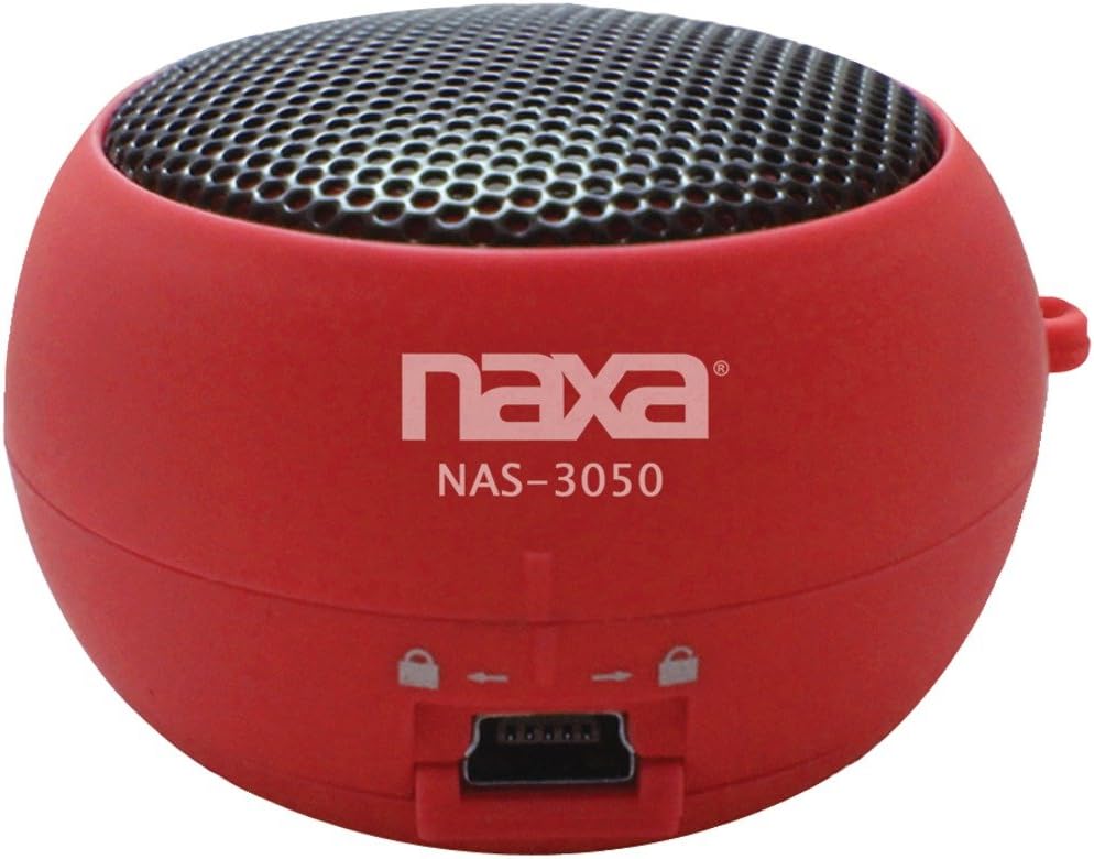 NAXA Electronics NAS-3050 Portable Speaker with Aux-In Function (Red)