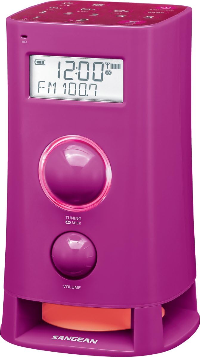 Sangean K-200 Multi-Function Upright AM/FM Digital Radio (Pink).