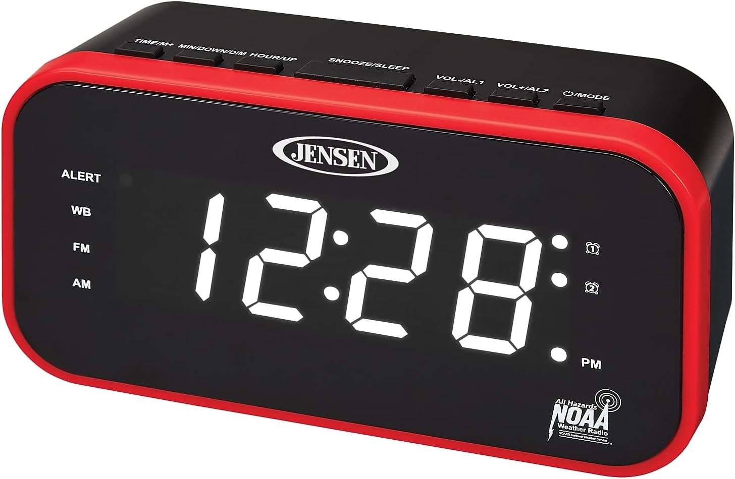 Jensen JEP-150 AM/FM Band Clock Radio with Weather Alert.