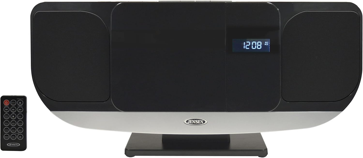 Jensen JBS-215 Bluetooth Wall-Mountable Music System with CD Player and FM Radio