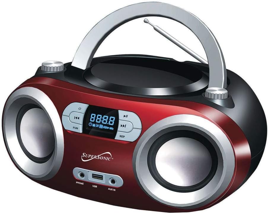 SuperSonic Portable Bluetooth Audio System, Red