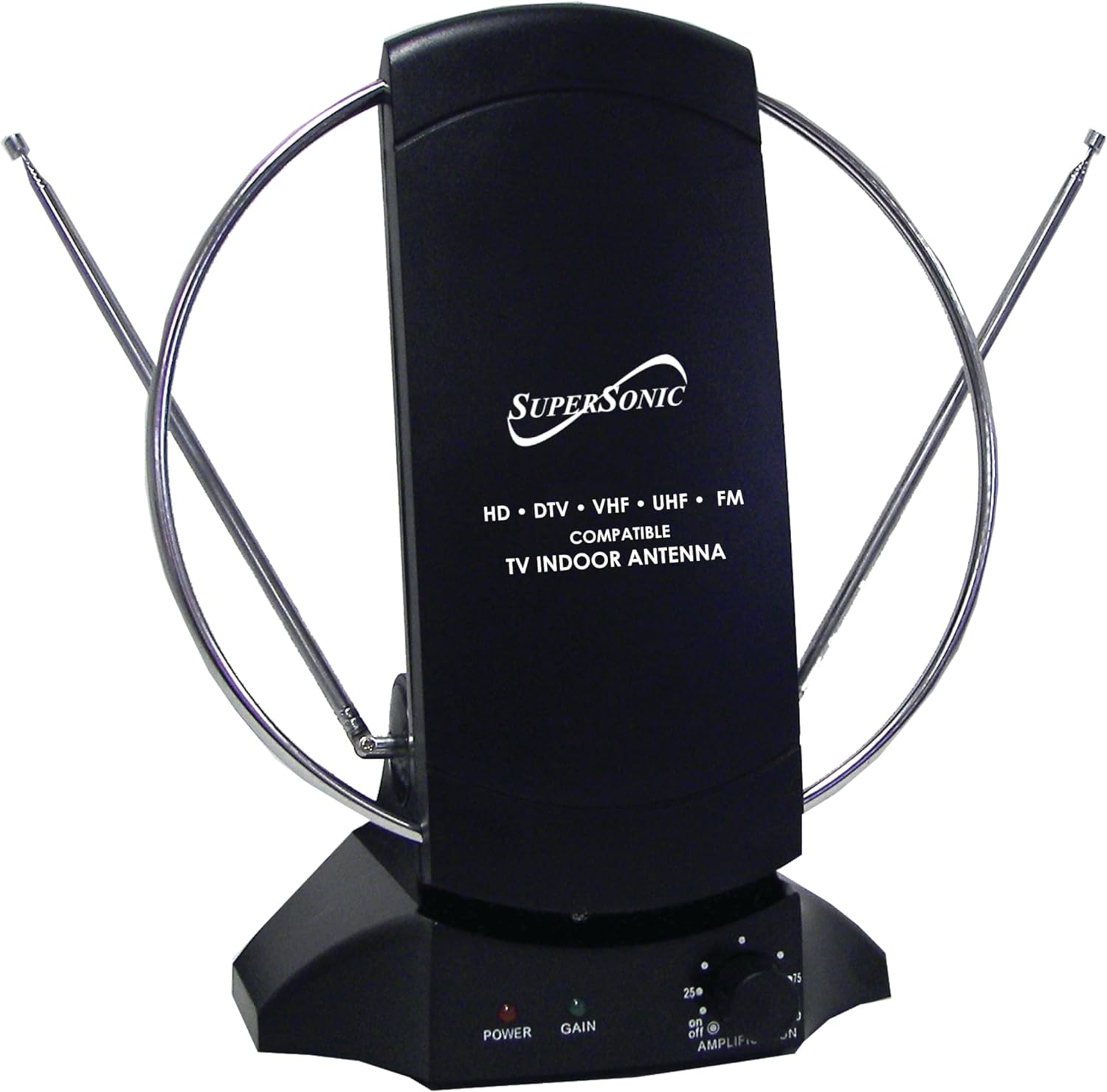 Supersonic SC-605 HDTV Digital Amplified Indoor Antenna, Supports 1080p/1080i/720p Broadcast.