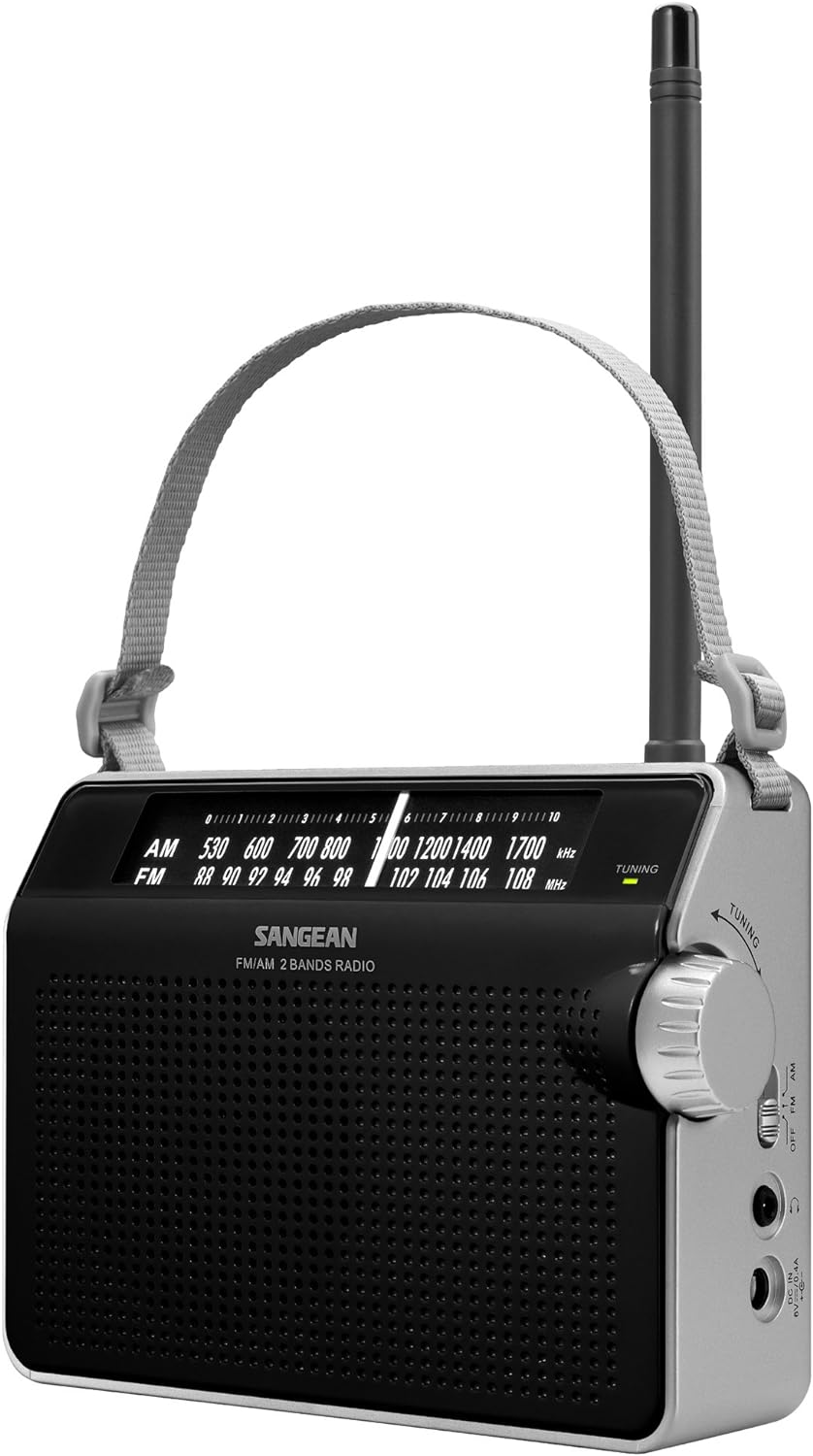 Sangean PR-D6BK AM/FM Compact Analog Portable Radio Black.