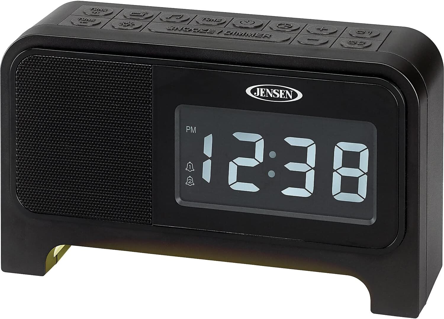 JENSEN JCR-315 Digital AM/FM Dual Alarm Clock Radio with Wood Cabinet.