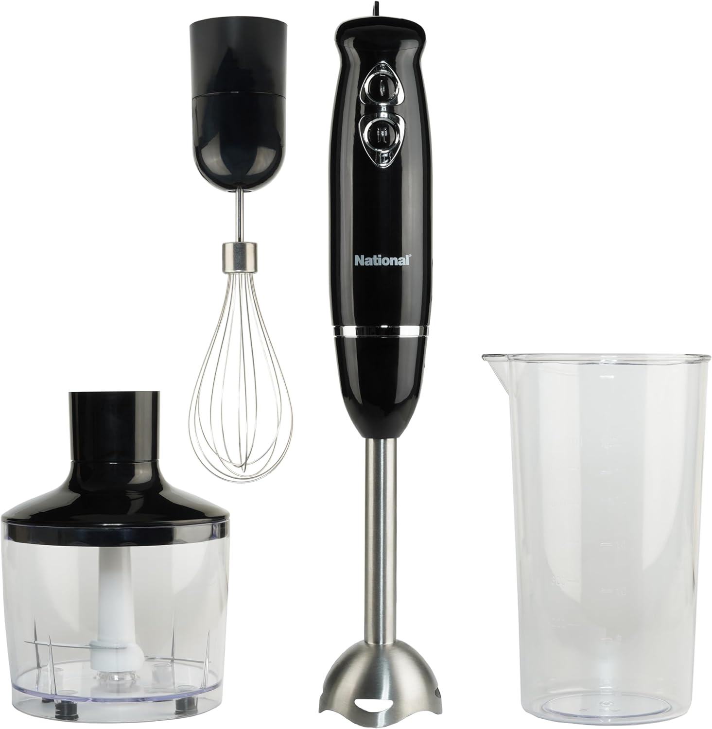 National NA-3104HB 4-in-1 Multi-Purpose Immersion Hand Blender Blend (Black)