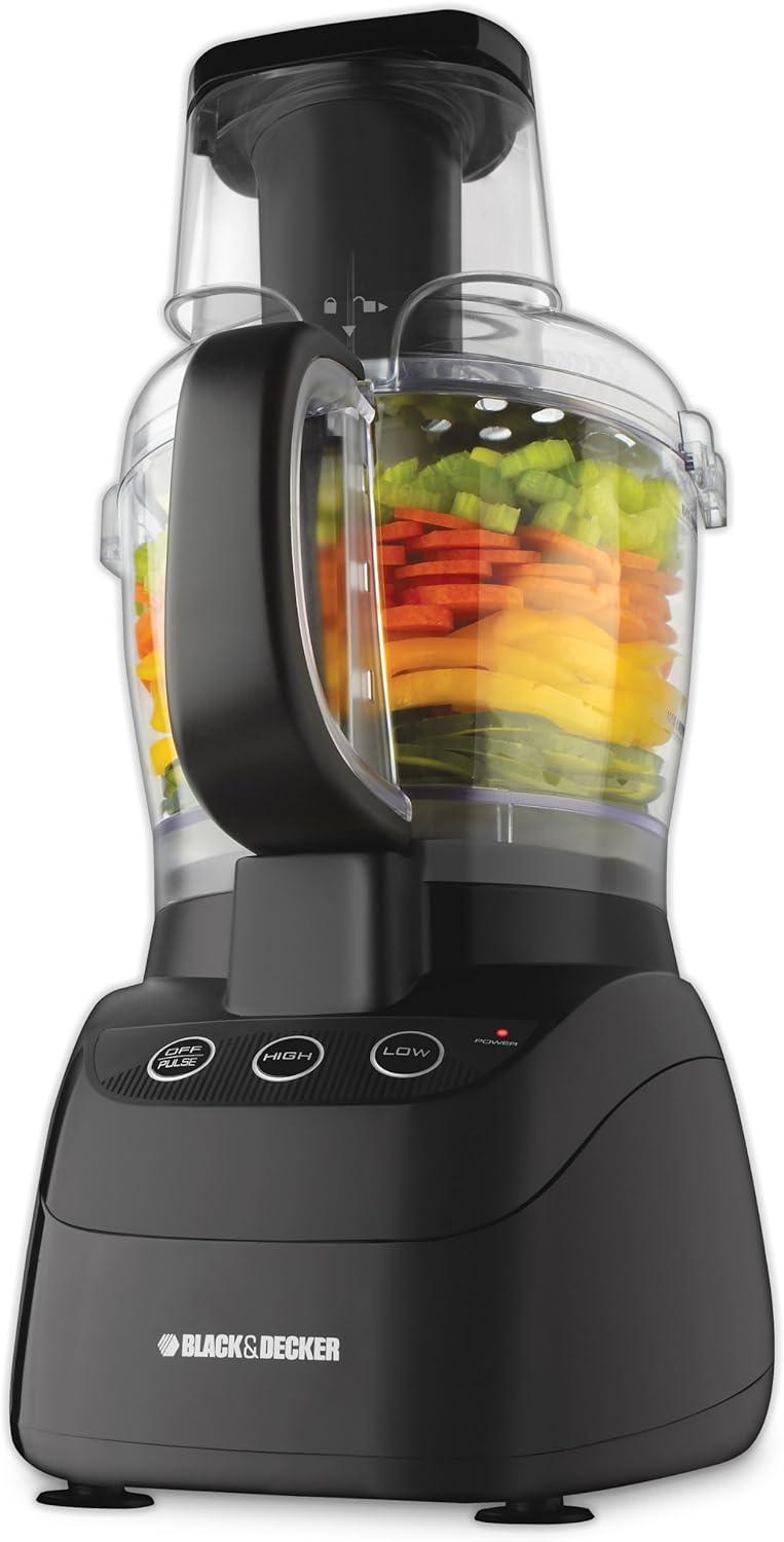 BLACK+DECKER FP2500B Power Pro Wide-Mouth Food Processor, Black