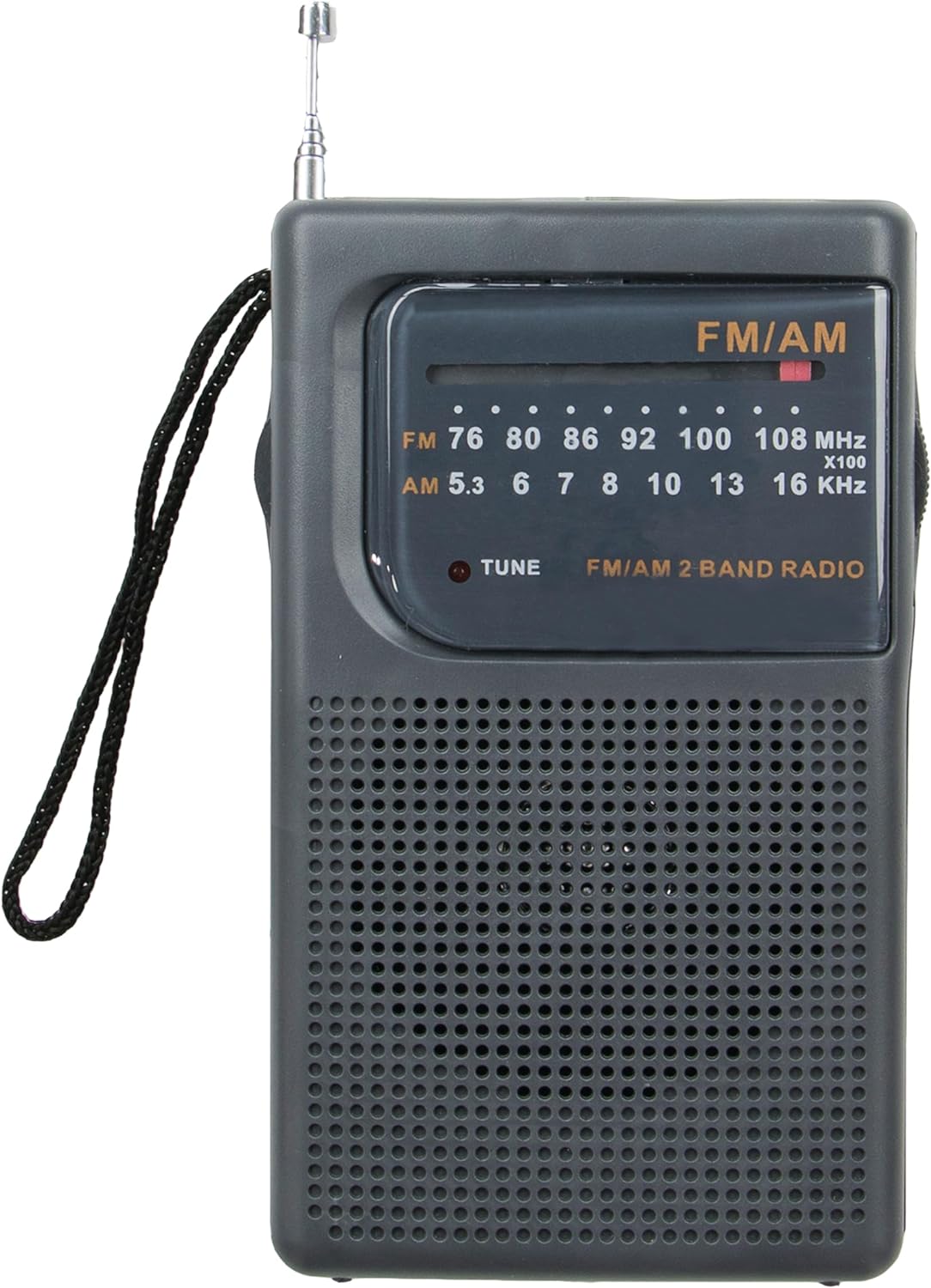 Supersonic SC-1105 Portable AM/FM Band Radio with LED Tune Indicator,