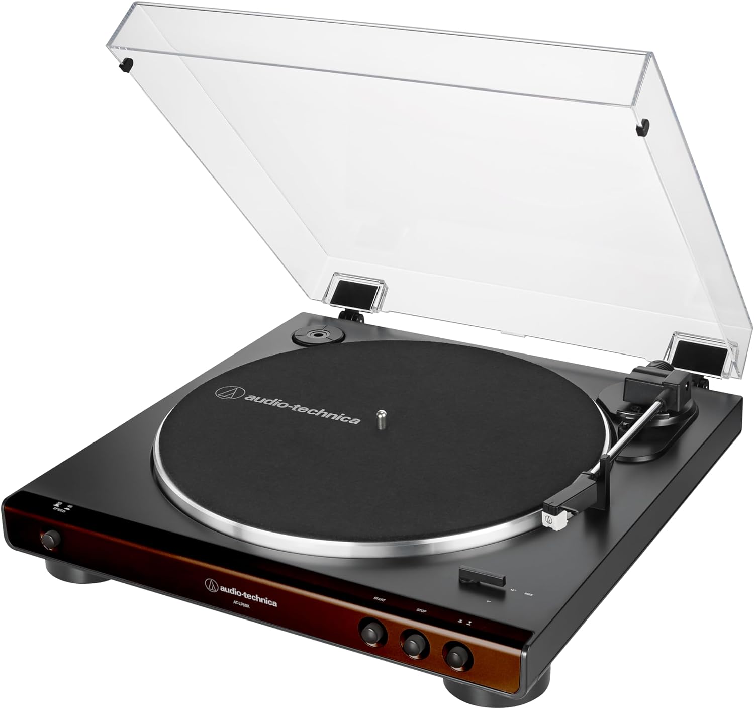 Audio-Technica AT-LP60X-BK Fully Automatic Belt-Drive Stereo Turntable, Black, Hi-Fi, 2 Speed, Dust Cover, Anti-Resonance, Die-Cast Aluminum Platter