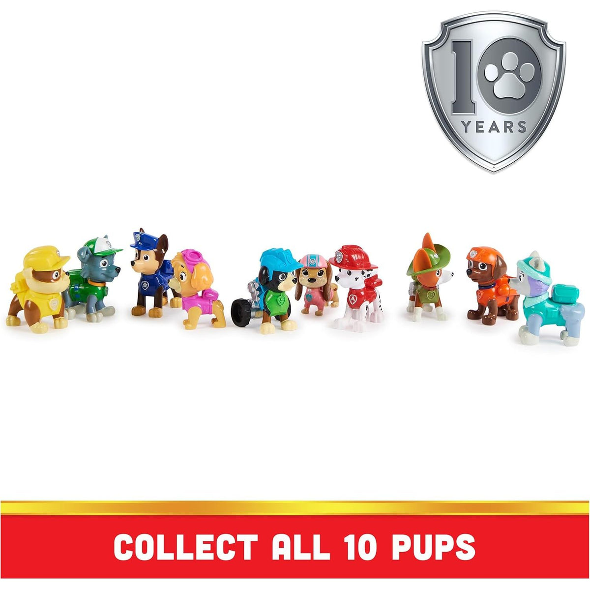 Paw Patrol, 10th Anniversary, All Paws On Deck Toy Figures Gift Pack w ...