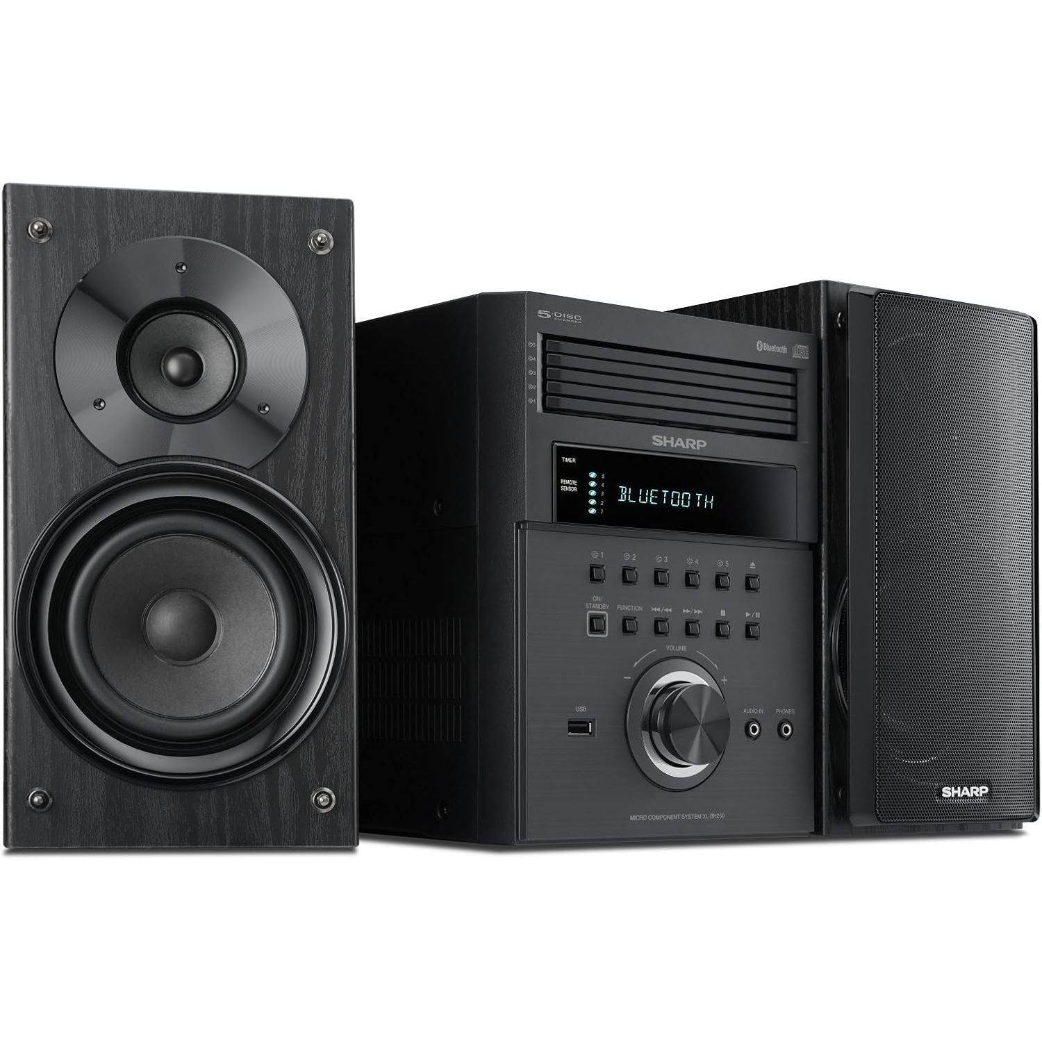 Sharp XL-BH250 Sharp 5-Disc Micro Shelf Executive Speaker System with ...