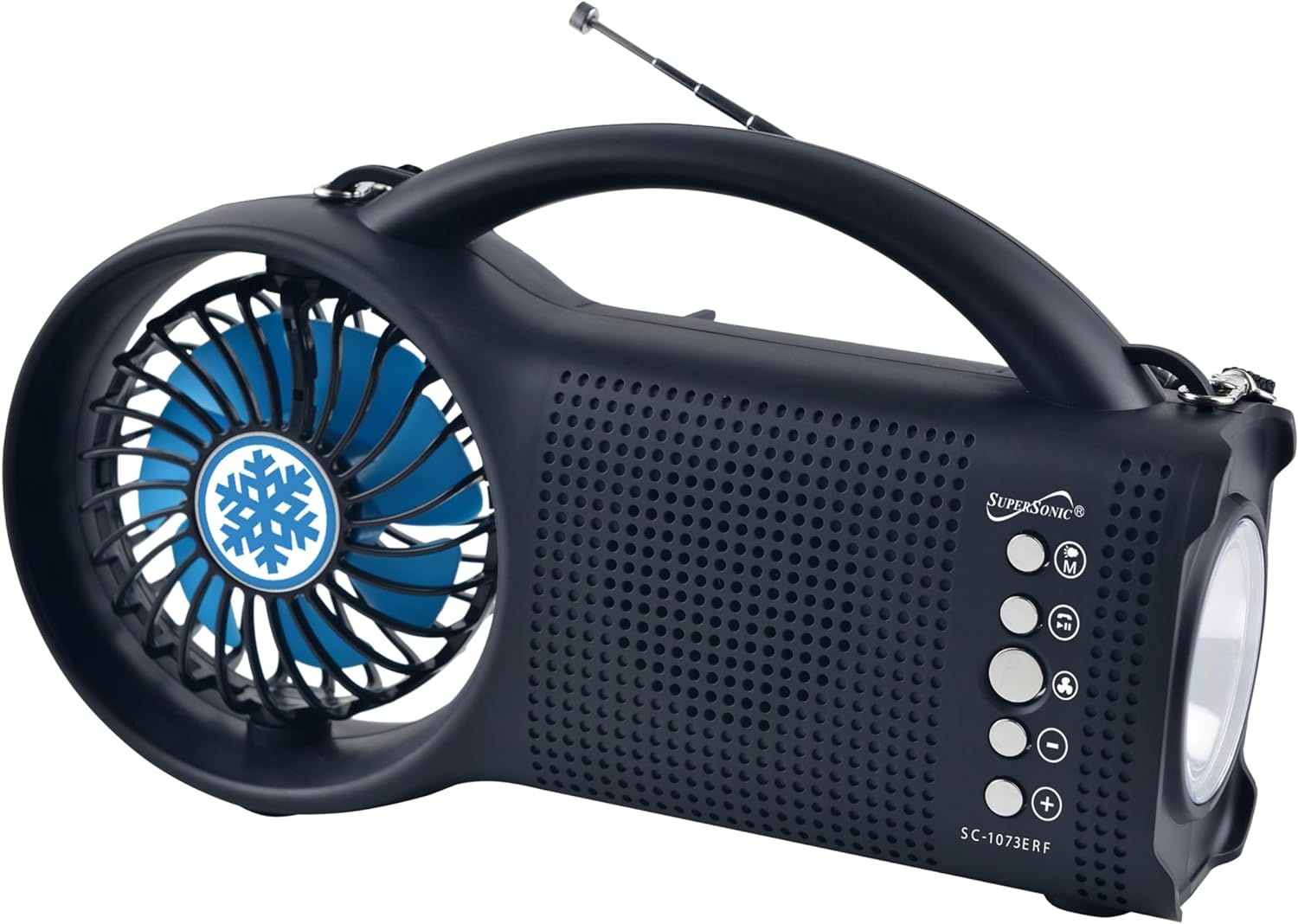 Supersonic SC-1073ERF Solar Power Bluetooth Speaker with FM Radio and LED Torch Light.