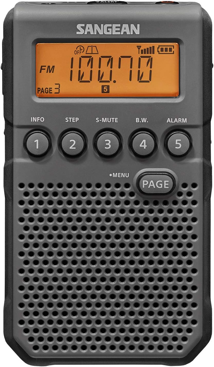 Sangean DT-800BK AM/FM/NOAA Weather Alert Pocket Radio (Black).