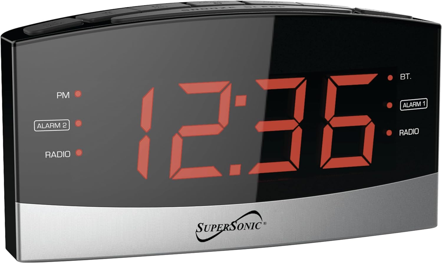 Supersonic SC-381 Bluetooth Digital Clock Radio with 1.8 inch LED Display