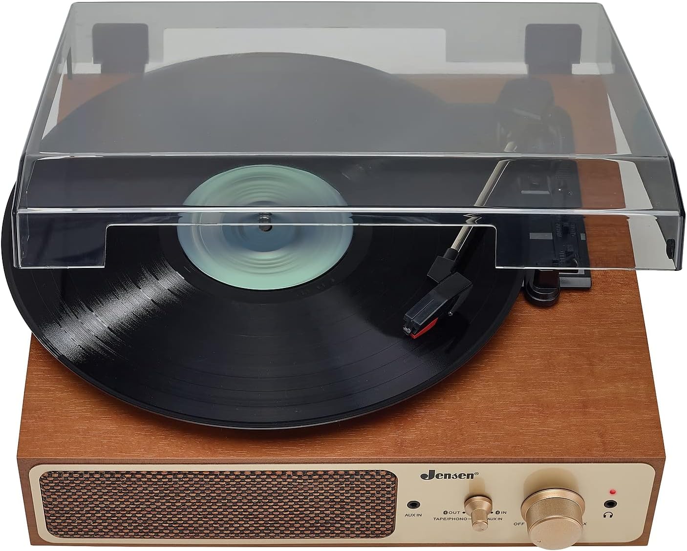 Jensen Stereo Turntable with Stereo Speakers and Dual Bluetooth Transmit/Receive (JTA-245)