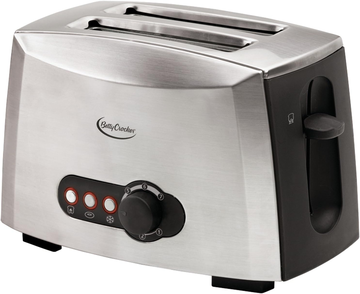 Betty Crocker 2-Slice Multifunctional Toaster, Brushed Stainless Steel