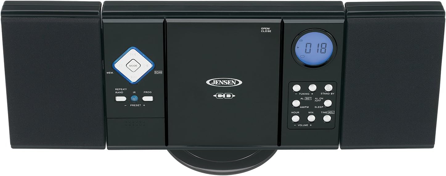 Jensen Wall Mountable CD System with Digital AM/FM Stereo Receiver and Remote Control