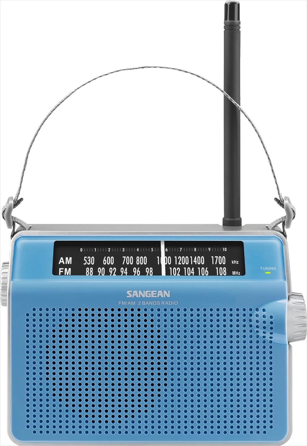 Sangean PR-D6BU AM/FM Compact Analog Portable Radio Blue.