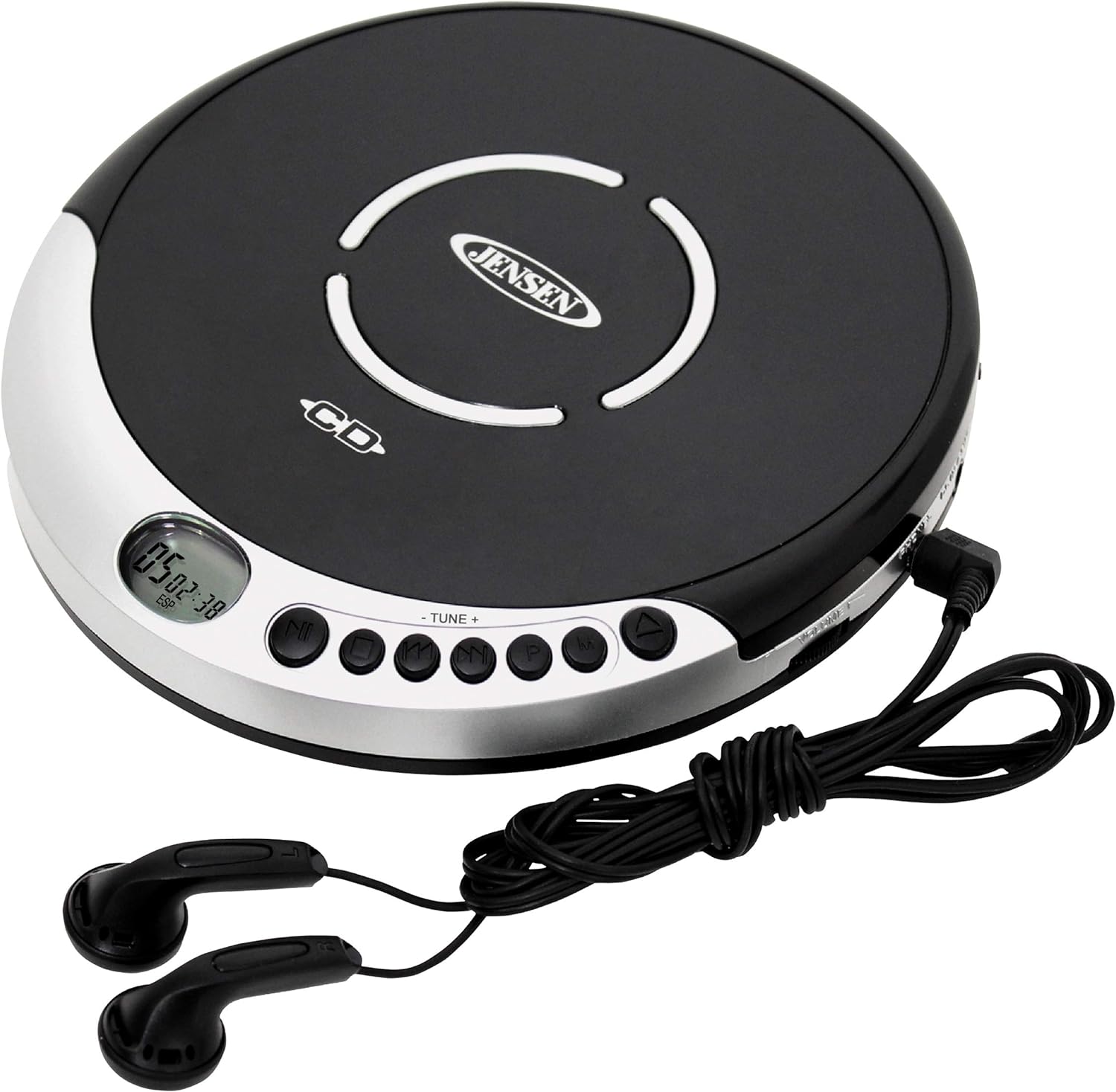 Jensen CD Portable Personal CD Player with 60 Seconds Anti-Skip Protection, FM.