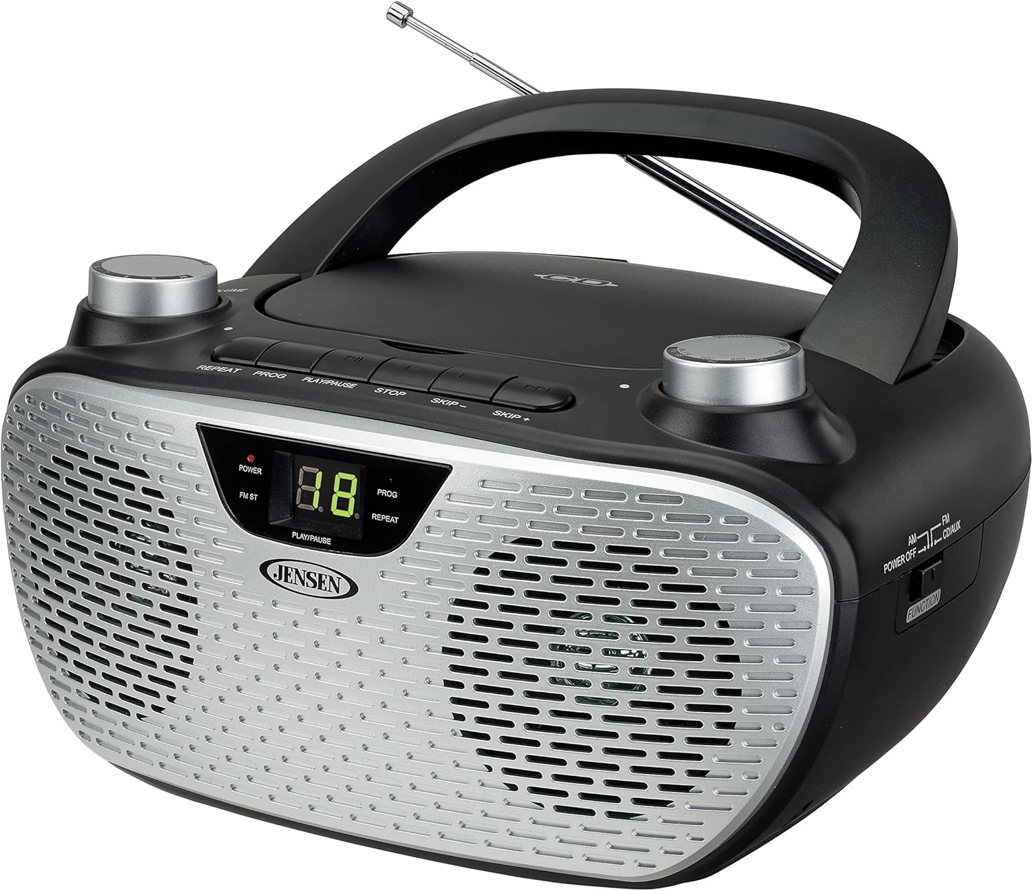 JENSEN CD485 1-Watt Portable Stereo CD Player with AM/FM Radio.