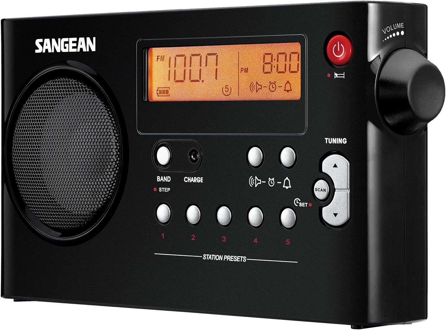 Sangean PR-D7 BK AM/FM Digital Rechargeable Portable Radio - Black (PR-D7BK).