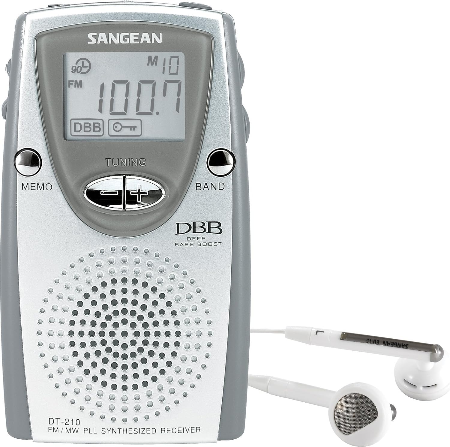 Sangean DT-210 FM-Stereo/AM PLL Synthesized Tuning Pocket Radio.