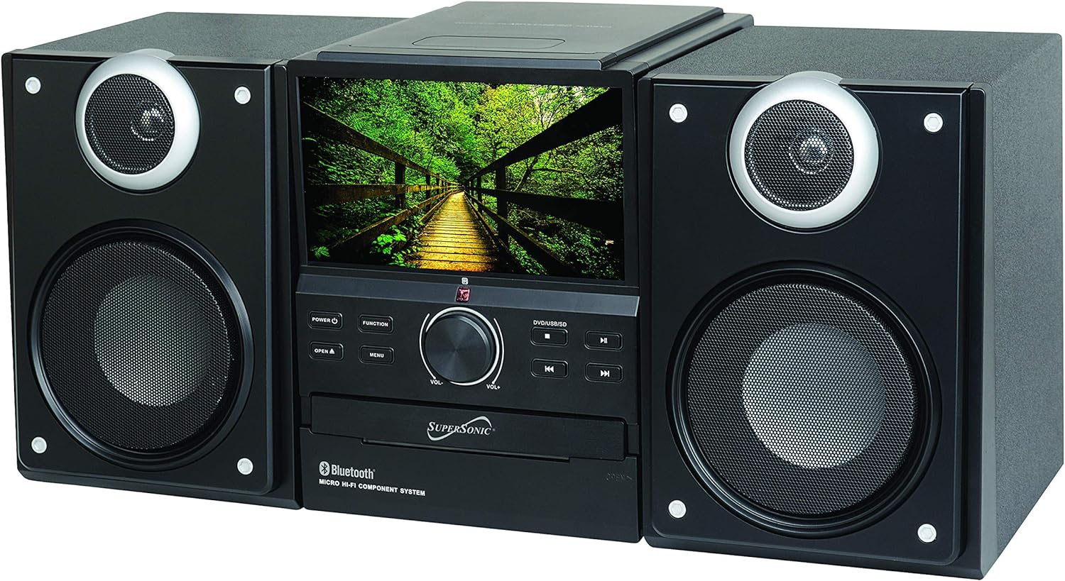 SuperSonic SC-877TV Hi-Fi Audio Micro System with Bluetooth, DVD Player &amp; TV Tuner, Bluetooth Micro Systems (Black)