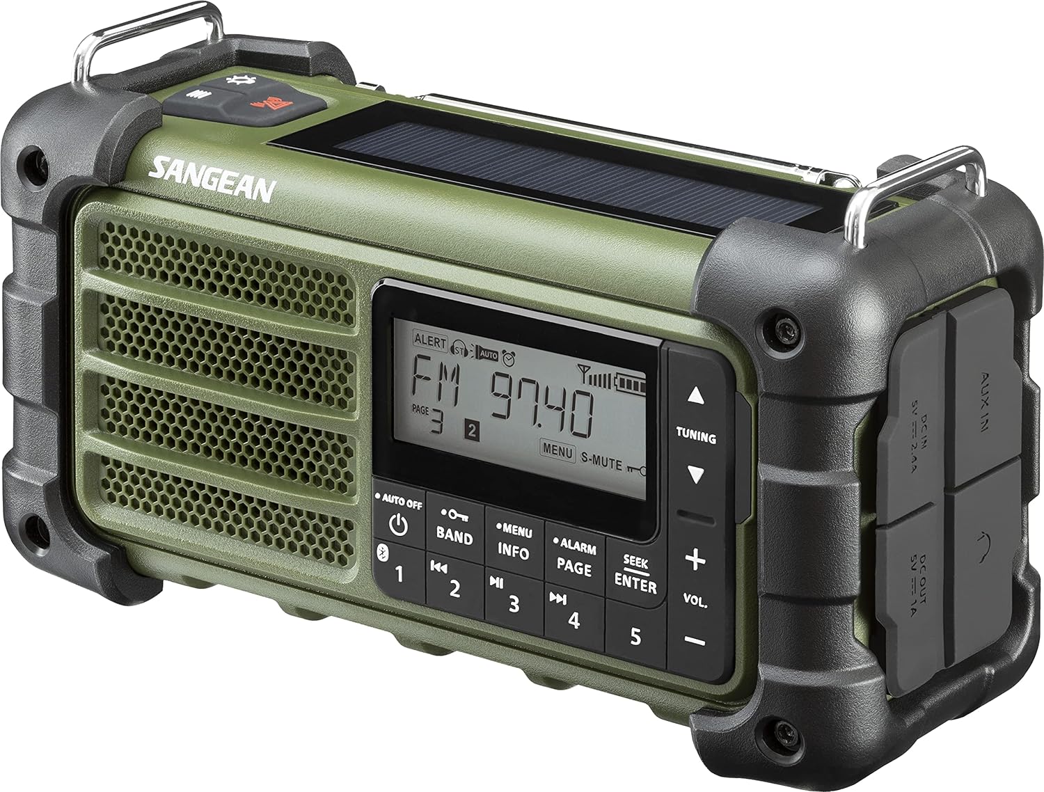 Sangean MMR-99 AM/FM-RBDS/Bluetooth/AUX/Weather/Multi-Powered Digital Tuning Emergency Radio  Forest Green.