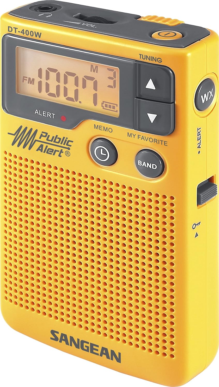 Sangean DT-400W AM/FM Digital Weather Alert Pocket Radio.