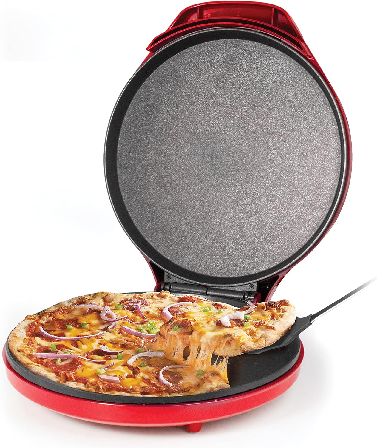 Pizza Maker Bundle: Pizza Maker, Cutter, and 100 Sheets of 14" Parchment Paper. Red