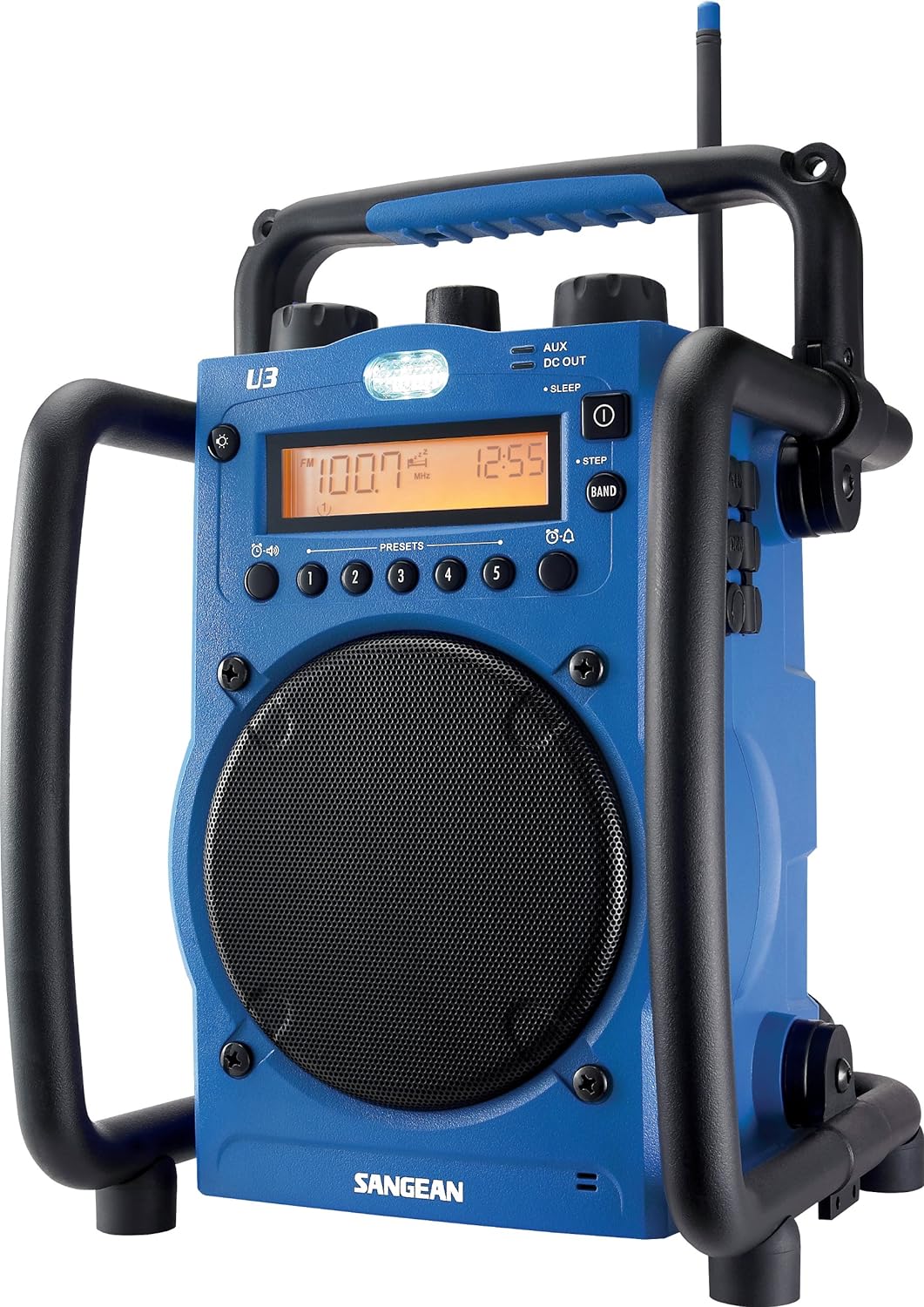 Sangean U3 AM/FM Ultra Rugged and Water Resistant Digital Tuning Radio Blue/black.