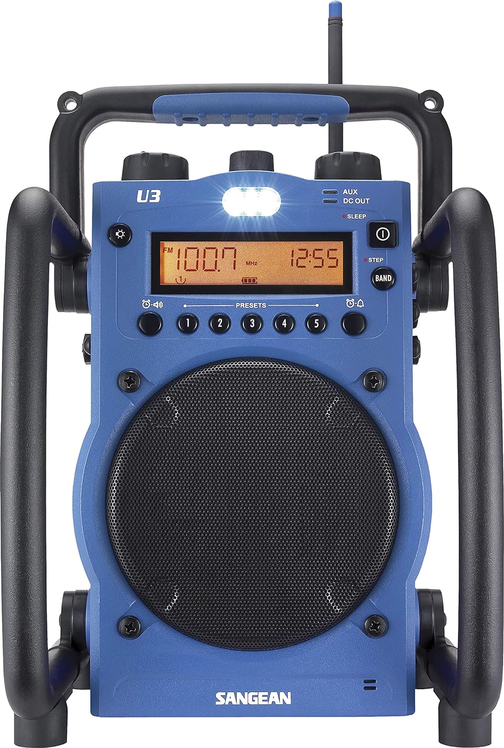 Sangean U3 AM/FM Ultra Rugged and Water Resistant Digital Tuning Radio Blue/black.