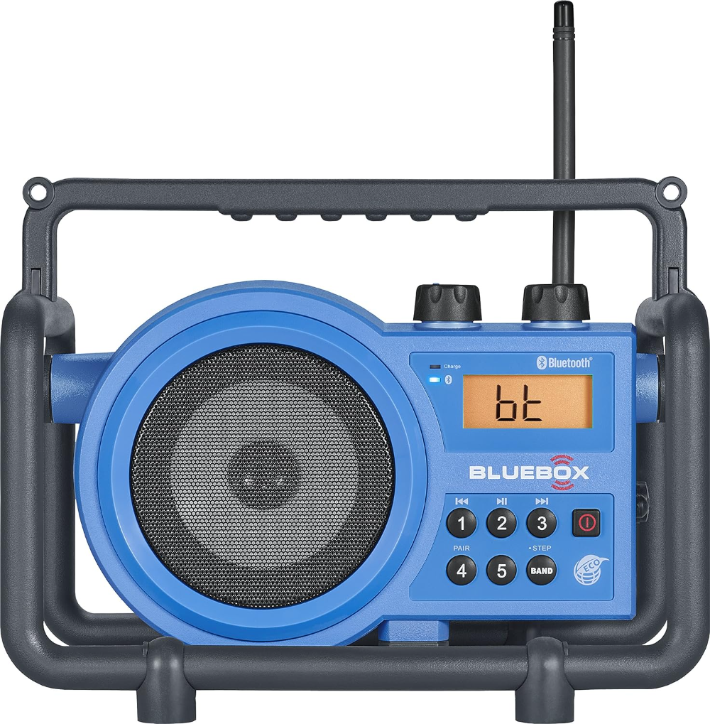 Sangean BB-100 BlueBox AM/FM Ultra-Rugged Digital Receiver with Bluetooth Blue